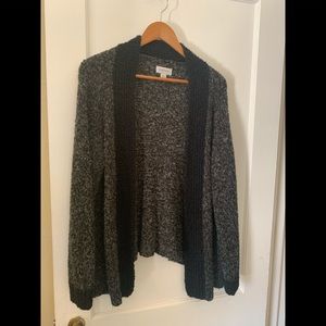 Fuzzy Part Wool Black & Gray Sweater
